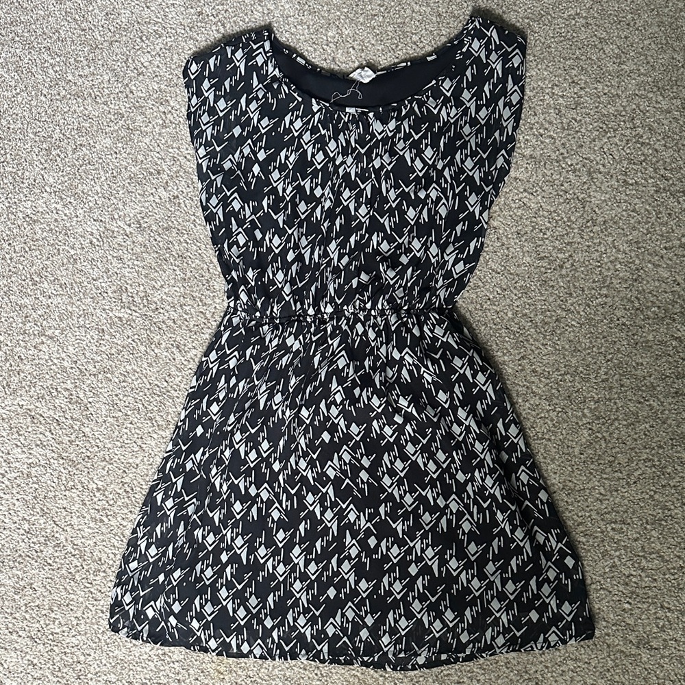 Black and White Patterned Dress